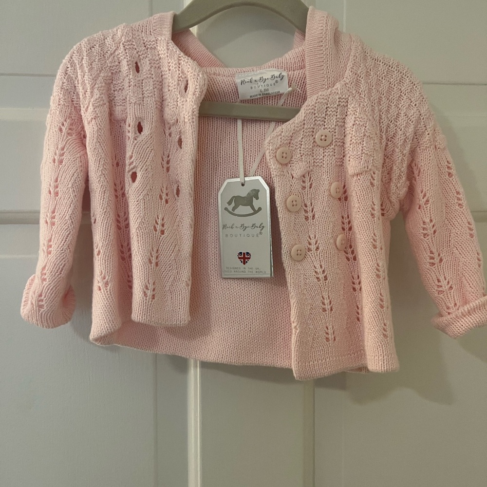 Pink Knit Baby Cardigan